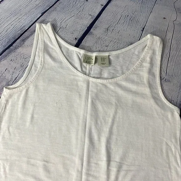 Lucy & Laurel Women Relaxed Tank Top Classic White - Picture 4 of 9